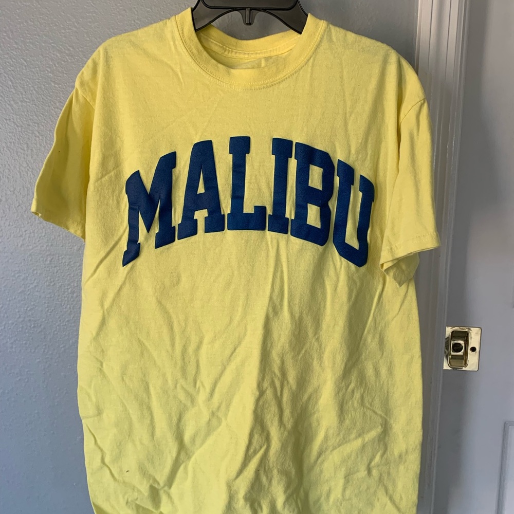 yellow graphic tee